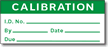 Calibration: ID#/By/Date/Due - Green