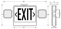 Exit Sign with Adjustable Lamp Heads