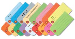 Color coded tags help organize your warehouse.