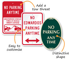 No Parking Any Time Signs