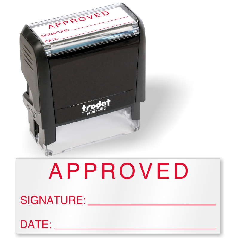 Approved Signature Inspection QC Self Inking Stamp, SKU: IS-0109
