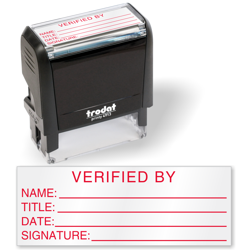 SIGNATURE ON FILE Stamp Blue Self-Inking 