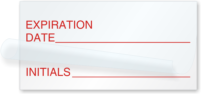 Date Initials Self-Laminating Expiration Label, SKU: QC-0116