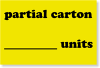 Partial Carton Units Label