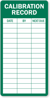 Calibration Record Inspection Label