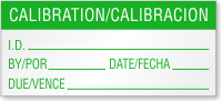 Calibration/Calibracion Bilingual Calibration Label