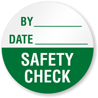 Safety Check - By/Date Write-On Quality Control Label