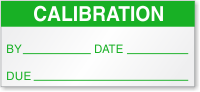 Calibration By, Date, Due Label