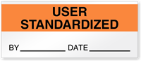 User Standardized By Date Write-On Quality Control Label
